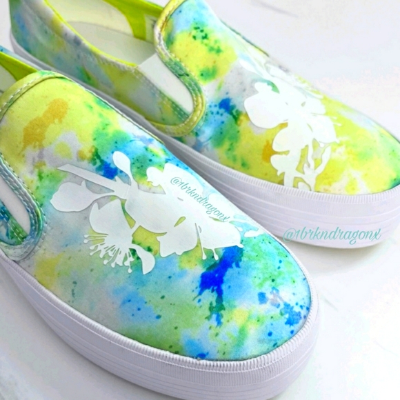 Sperry Crest Tokyo Nights Floral Tie-Dye Platform Slip On NWT Limited Edition - Picture 12 of 16